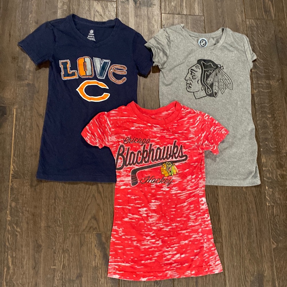 Girls Chicago Teams Shirt Bundle (Size 7/8)